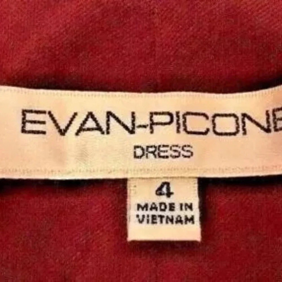 EVAN-PICONE Women Sleeveless Fully Lined Knee Length Burgundy Party Dress Size 4 - Picture 11 of 12